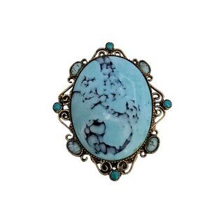 Beautiful Original By Robert Matrix Stone Brooch (A7277)